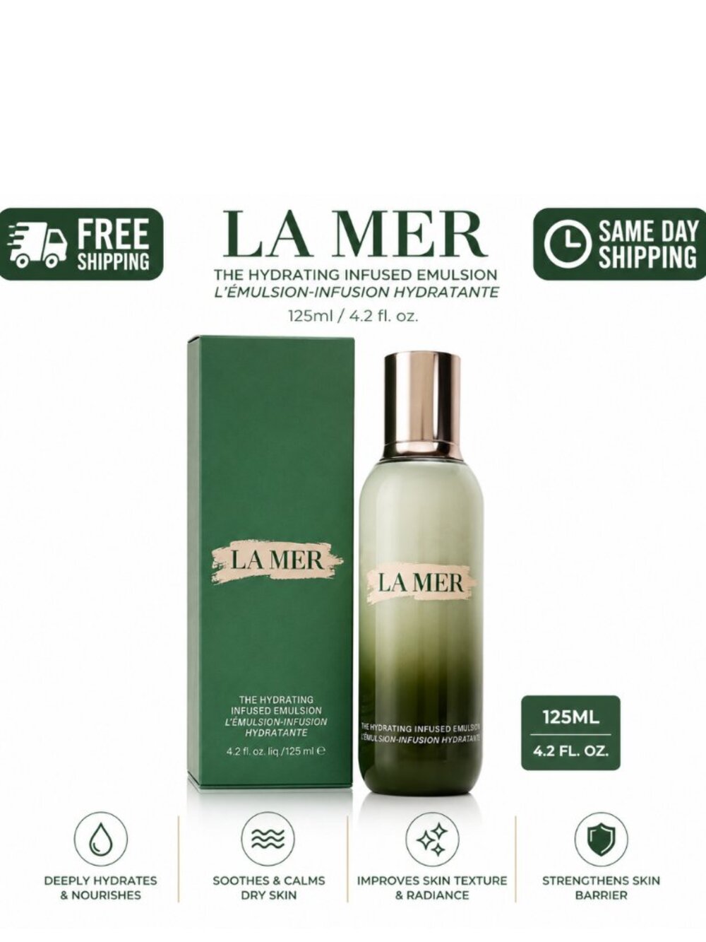 LA MER The Hydrating Infused Emulsion - 4.2fl. oz / 125ml - New